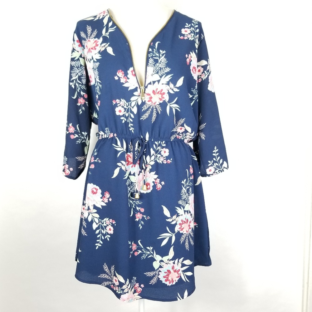 J for Justify Dress size XL Navy Floral print
